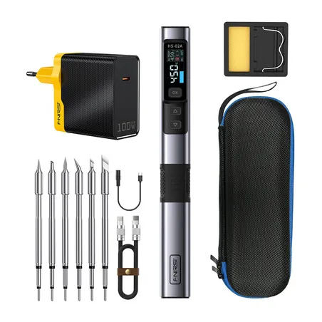 100 W smart soldering iron with FNIRSI HS-02A MAX tool kit